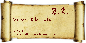 Nyikos Károly névjegykártya