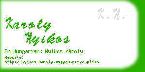 karoly nyikos business card